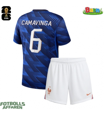 Frankrike Eduardo Camavinga #6 Hemmaställ Barn VM 2026 Kortärmad (+ Korta byxor)